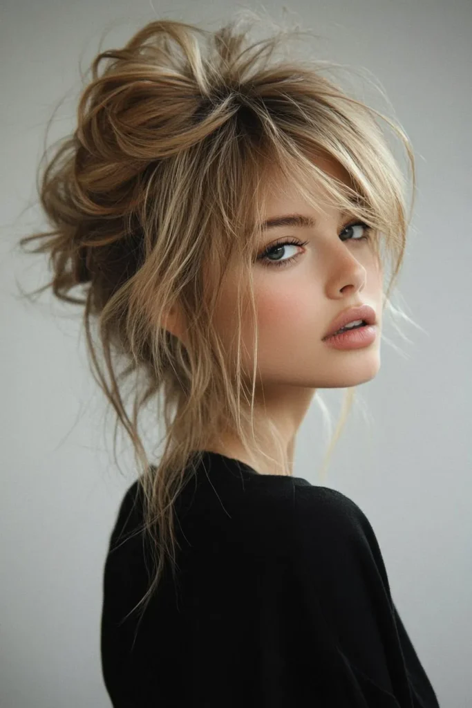 Messy Updo for Medium Cuts