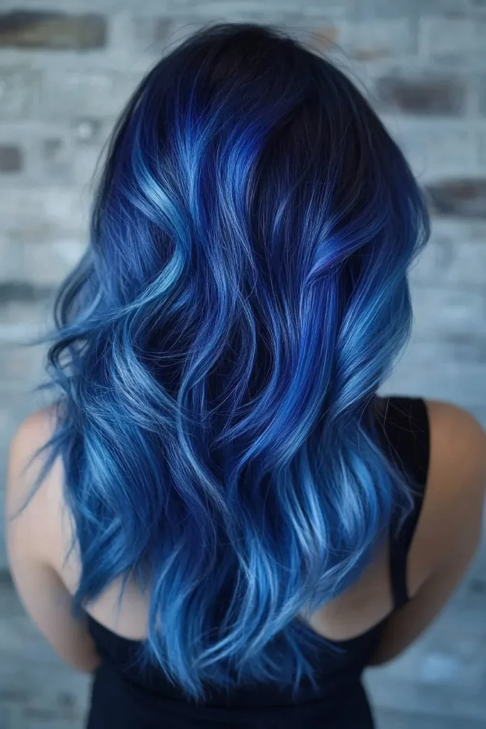 Metallic Blue Balayage