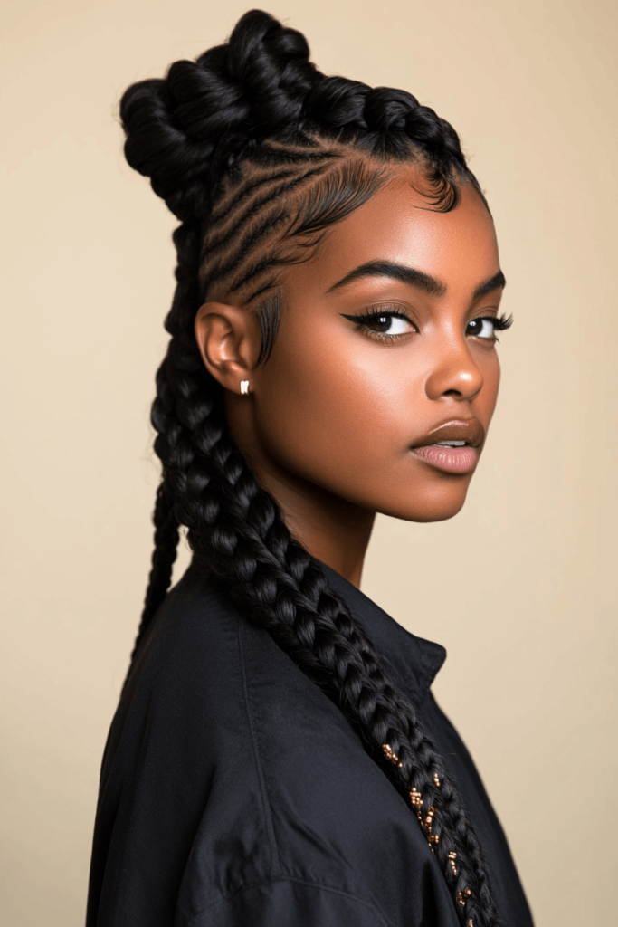 Mohawk with Box Braids