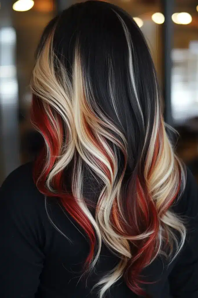Red and Blonde Highlights