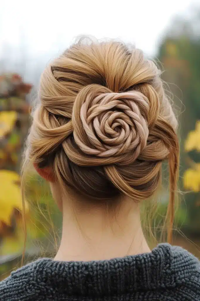Rose-Shaped Braided Bun