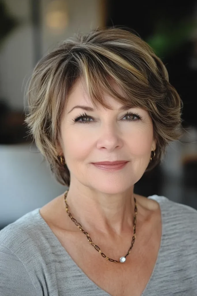 Short Layered Haircut with Highlights