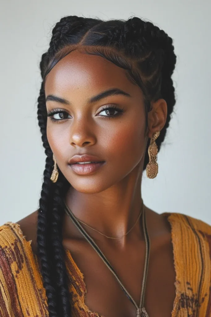 Side Part Cornrows