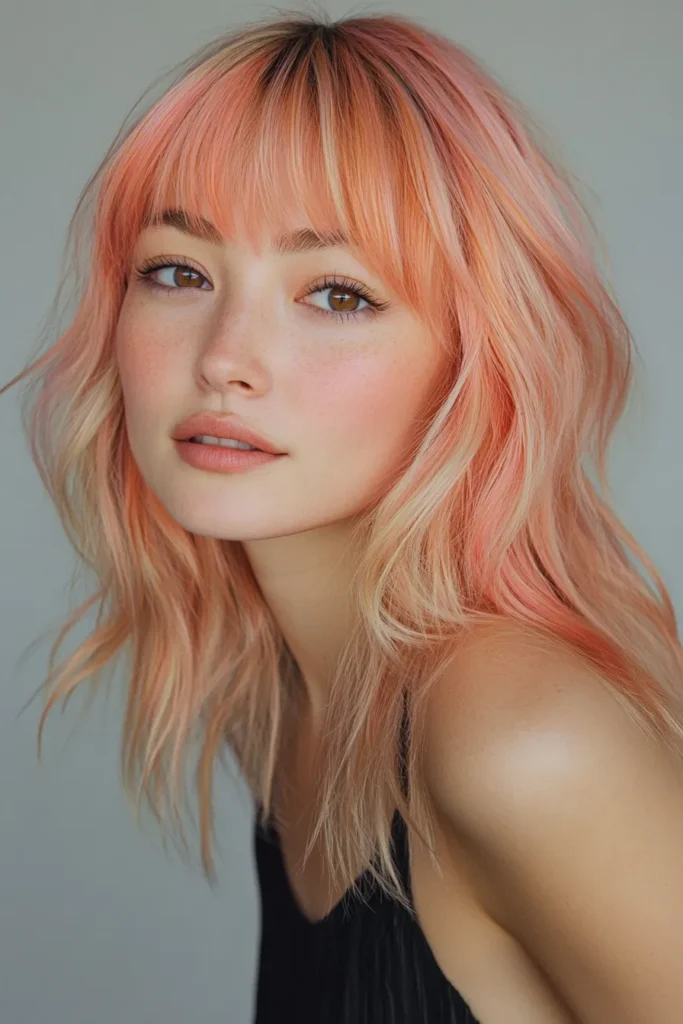 Soft Peach Bangs
