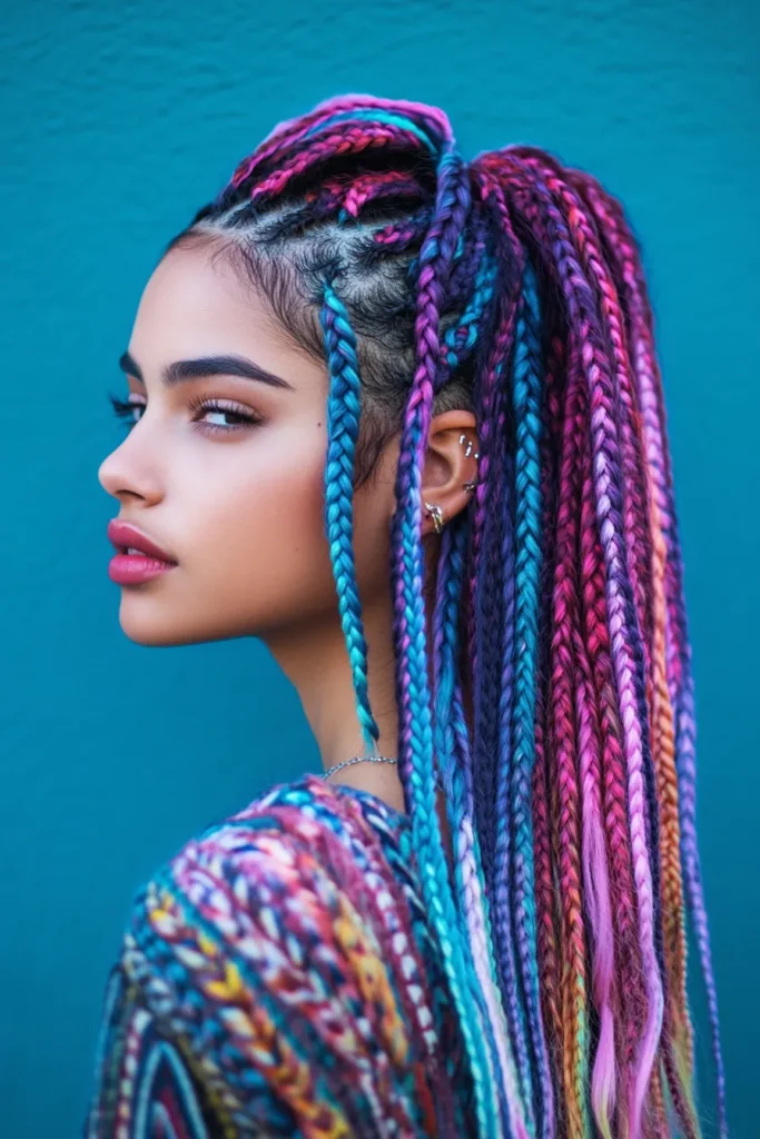Stitch Braids with Color