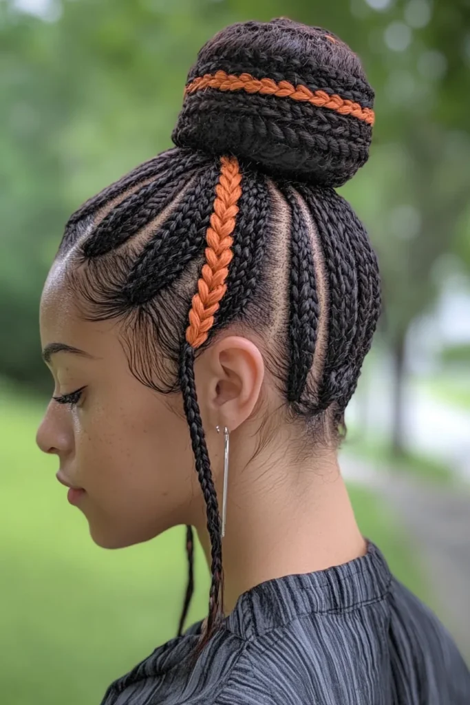 Stitch Braids with a Bun