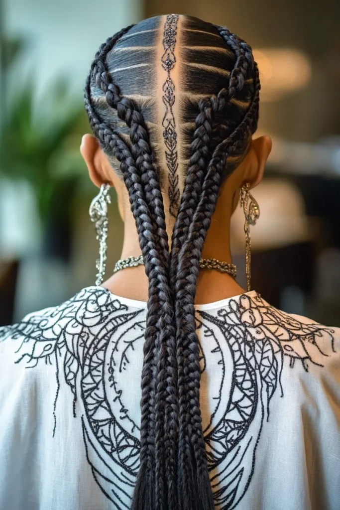 Stitch Braids with a Fade