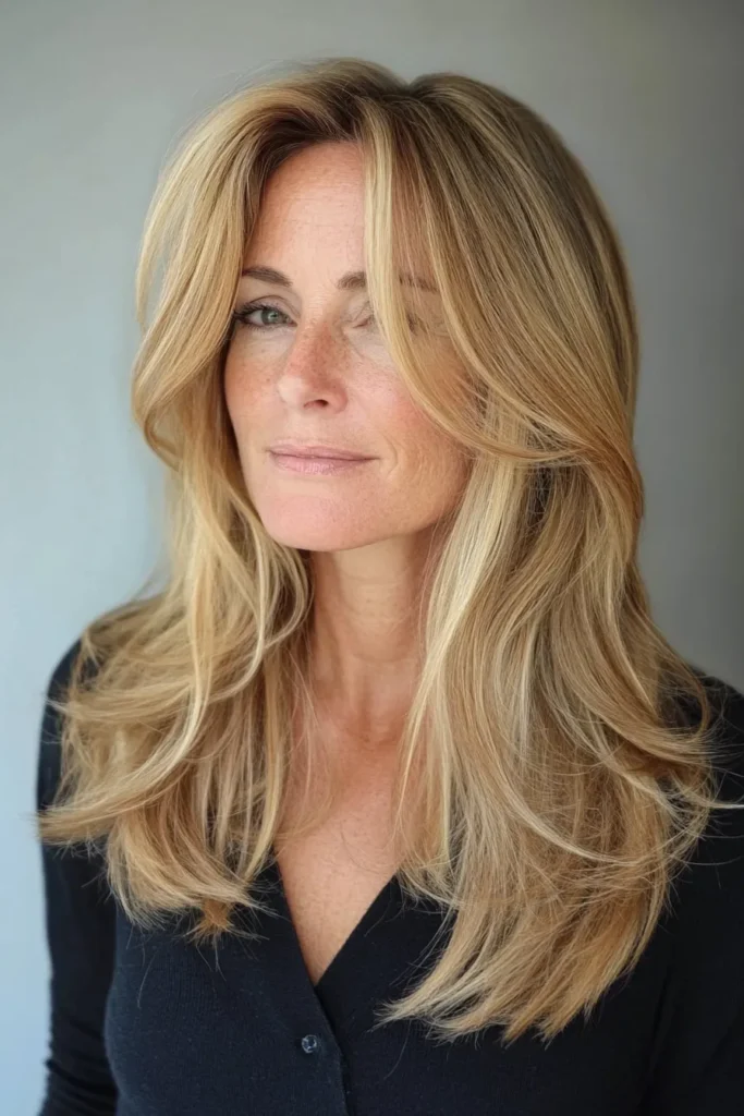 Textured Lob with Face-Framing Layers