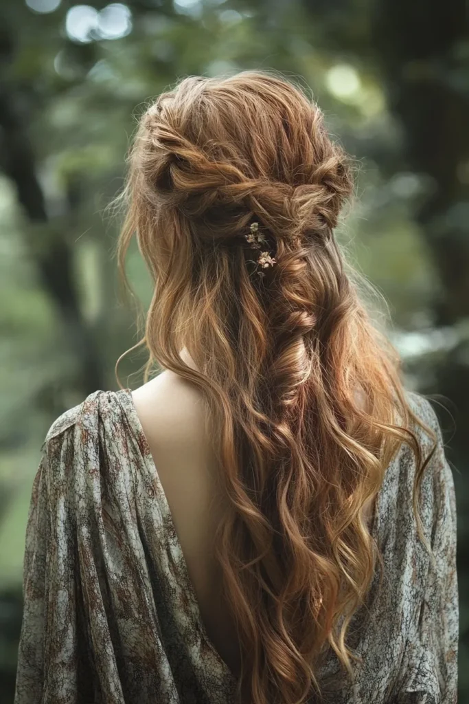 Twisted Half-Up Hairdo
