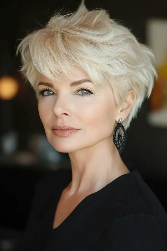 Voluminous Tapered Blonde Pixie