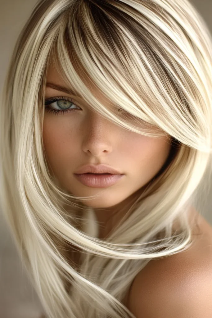 Pale Blonde with Chocolate Streaks