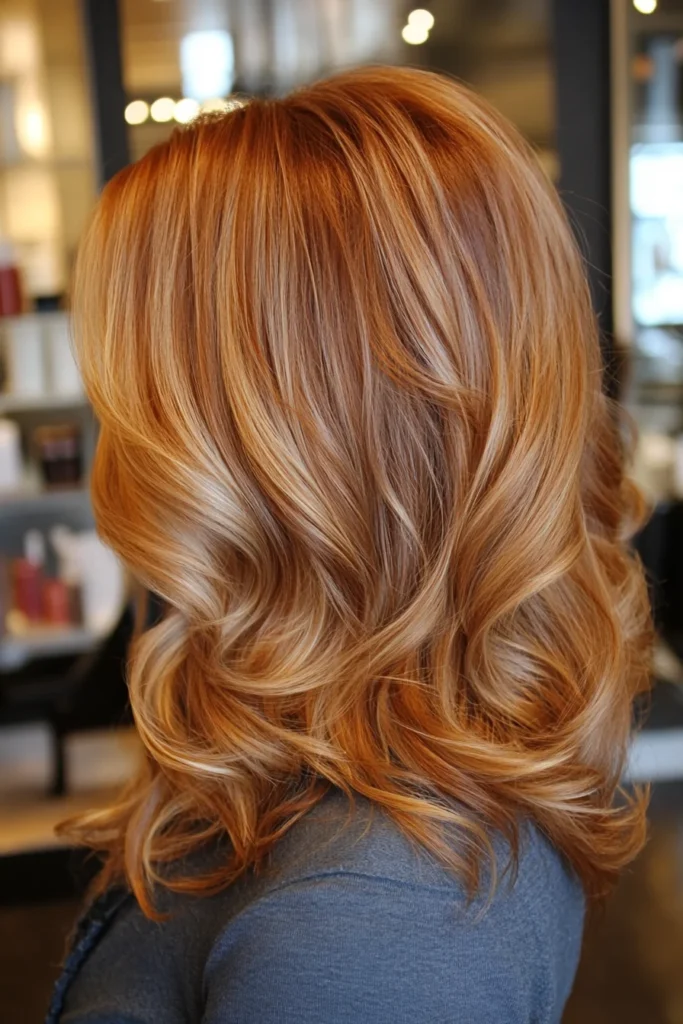 Toffee Lowlights on Wavy Hair