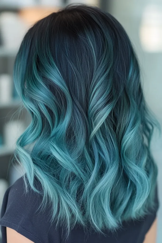 Teal and Natural Roots