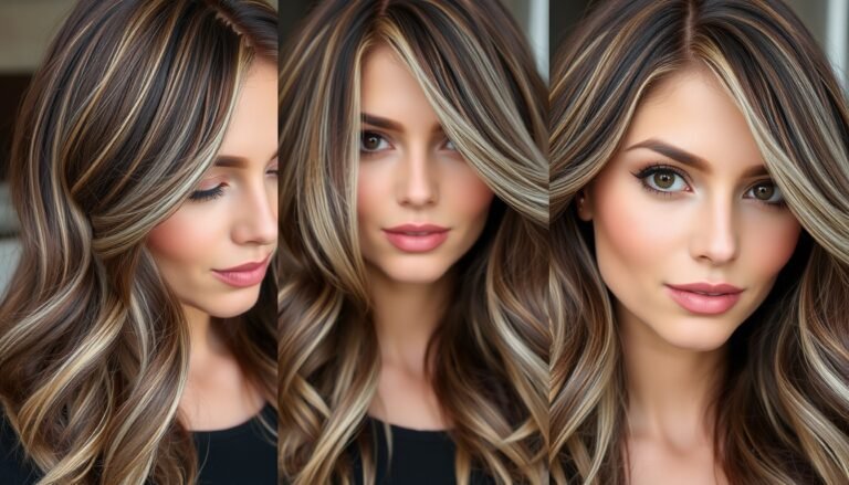 Brown Hair with Silver Highlights