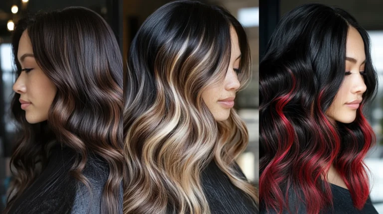 Peekaboo Highlights for Dark Hair