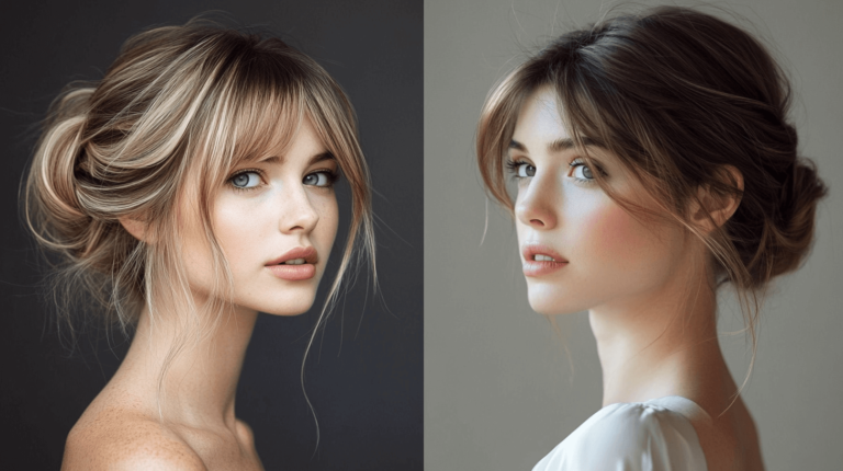 Updo Hairstyles with Bangs