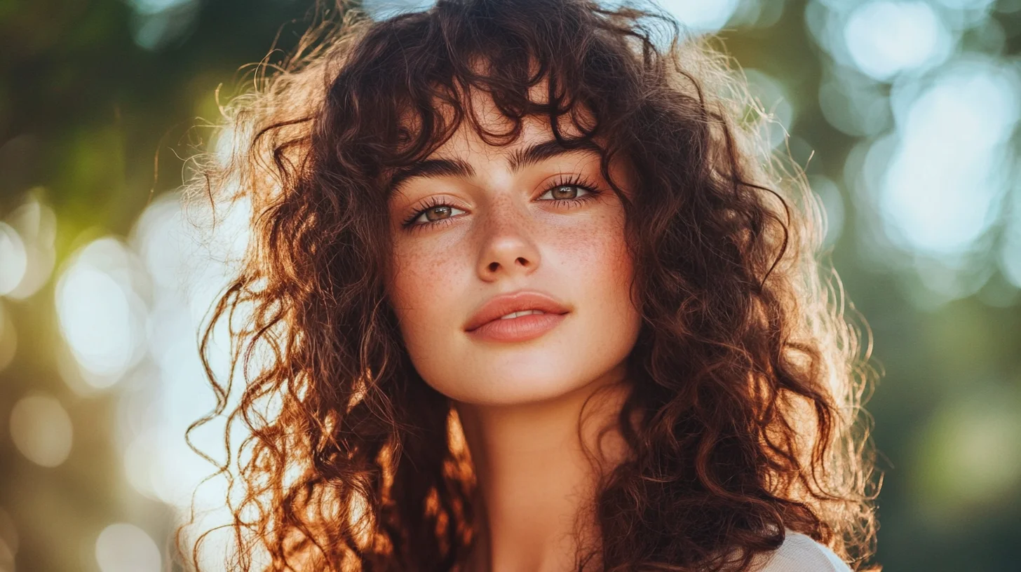 face framing bangs curly hair
