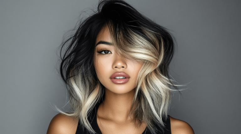 Black Hair with Blonde Highlights