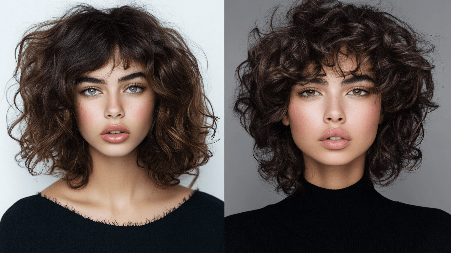 curly hairstyles with bangs