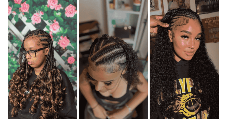 half braids half curls